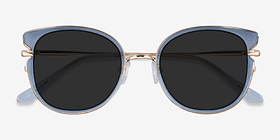 Fascination Clear Blue Gold Plastique Soleil de Lunette de vue d'EyeBuyDirect, Vue Rapprochée