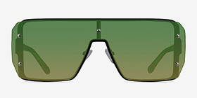 Bot Black Green Métal Soleil de Lunette de vue d'EyeBuyDirect, Vue de Face