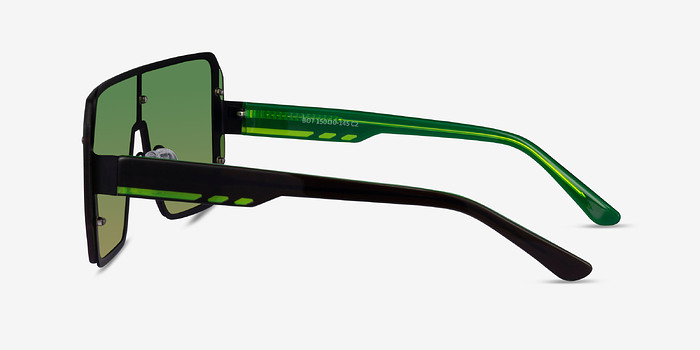 Bot Black Green Métal Soleil de Lunette de vue d'EyeBuyDirect