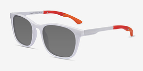 Tenacity Solid White Plastique Soleil de Lunette de vue d'EyeBuyDirect, Vue d'Angle