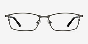 Present Gunmetal  Titanium Montures de lunettes de vue d'EyeBuyDirect, Vue de Face