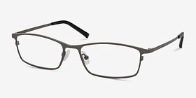 Present Gunmetal  Titanium Montures de lunettes de vue d'EyeBuyDirect, Vue d'Angle