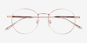 Geometry Or rose Titanium Montures de lunettes de vue d'EyeBuyDirect, Vue Rapprochée
