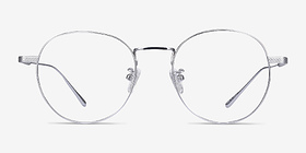 Geometry Argenté Titanium Montures de lunettes de vue d'EyeBuyDirect, Vue de Face