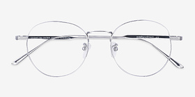 Geometry Argenté Titanium Montures de lunettes de vue d'EyeBuyDirect, Vue Rapprochée