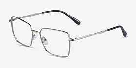 Caspian Argenté Titanium Montures de lunettes de vue d'EyeBuyDirect, Vue d'Angle