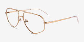 Hercules Shiny Gold  Titanium Montures de lunettes de vue d'EyeBuyDirect, Vue d'Angle