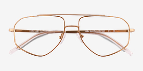 Hercules Shiny Gold  Titanium Montures de lunettes de vue d'EyeBuyDirect, Vue Rapprochée