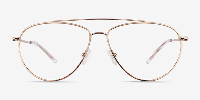Kenji Shiny Gold Titanium Montures de lunettes de vue d'EyeBuyDirect