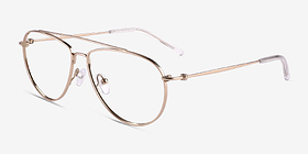 Kenji Shiny Gold Titanium Montures de lunettes de vue d'EyeBuyDirect, Vue d'Angle