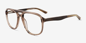 Twig Gris Wood-texture Montures de lunettes de vue d'EyeBuyDirect, Vue d'Angle