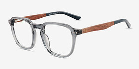 Larch Gris Wood-texture Montures de lunettes de vue d'EyeBuyDirect, Vue d'Angle