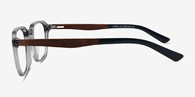 Larch Gris Wood-texture Montures de lunettes de vue d'EyeBuyDirect, Vue de Côté