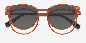 Matte Orange Terminus Clip-On -  Plastique Lunettes de vue