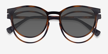 Tortoise Terminus Clip-On -  Plastic Eyeglasses