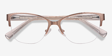 Or rose Feline -  Vintage Acetate, Metal Lunettes de vue