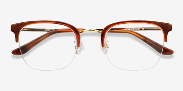 Brown Curie -  Vintage Acetate, Metal Eyeglasses