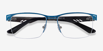 Blue Silver Black Taxi -  Métal Lunettes de vue