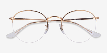 Rose Gold Ray-Ban RB3947V Round Gaze -  Metal Eyeglasses