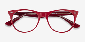 Red Transparent Ray-Ban RB2185V -  Classiques Acétate Lunettes de vue