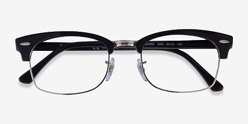 Black & Silver Ray-Ban Clubmaster Square -  Métal Lunettes de vue