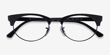 Black Striped Ray-Ban Clubmaster Oval -  Métal Lunettes de vue