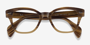 Light Brown Striped Ray-Ban RB0880 -  Acétate Lunettes de vue