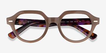 Brun Ray-Ban RB7214 Gina -  Plastique Lunettes de vue