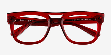 Transparent Red Ray-Ban RB7226 Phil -  Plastique Lunettes de vue