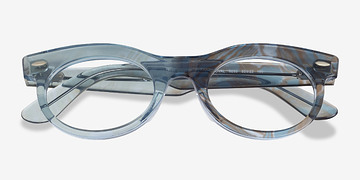 Photo Waves Azure Ray-Ban RB2242V Wayfarer Oval Change -  Plastique Lunettes de vue