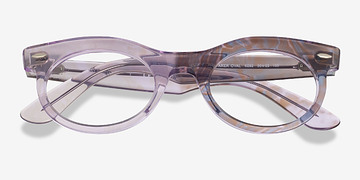 Photo Waves Purple Ray-Ban RB2242V Wayfarer Oval Change -  Plastique Lunettes de vue