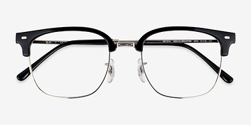 Black Silver Ray-Ban RB7216 New Clubmaster -  Plastique Lunettes de vue