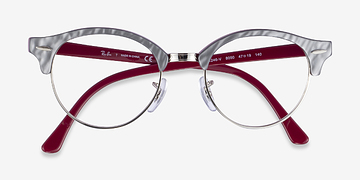 Wrinkled Gray On Bordeaux Ray-Ban RB4246V -  Métal Lunettes de vue