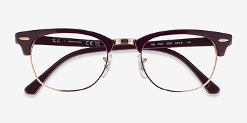 Brown Rose Gold Ray-Ban Clubmaster Change -  Métal Lunettes de vue