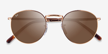 Or rose Ray-Ban RB3637 New Round -  Métal Lunettes de soleil