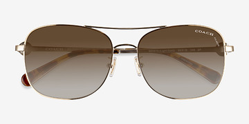 Light Gold Coach HC7127 C6177 -  Métal Lunettes de soleil