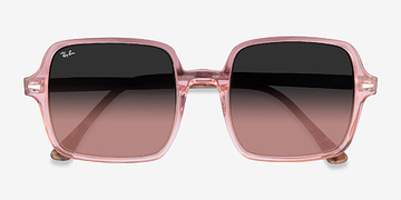 Transparent Pink Ray-Ban Square II -  Acétate Lunettes de soleil