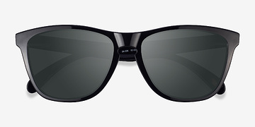 Polished Black Oakley Frogskins -  Plastique Lunettes de soleil