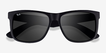 Matte Black Ray-Ban Justin -  Plastique Lunettes de soleil