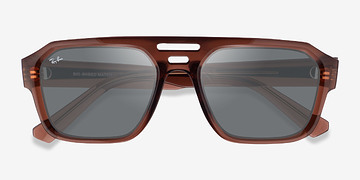 Transparent Brown Ray-Ban RB4397 Corrigan -  Plastique Lunettes de soleil