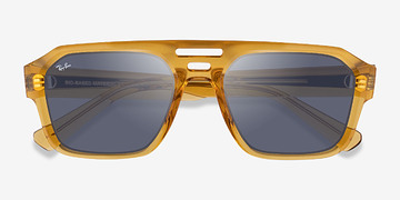 Transparent Yellow Ray-Ban RB4397 Corrigan -  Plastique Lunettes de soleil