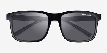 Shiny Black Armani Exchange AX4145S -  Plastic Sunglasses