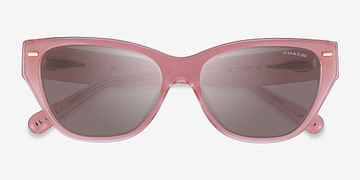 Transparent Pink Coach HC8370U CH570 -  Acétate Lunettes de soleil