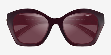 Milky Burgundy Coach HC8421U CAD31 -  Plastique Lunettes de soleil