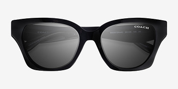 Noir Coach HC8418U CAD18 -  Plastique Lunettes de soleil