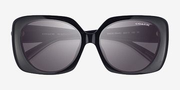 Noir Coach HC8422U CAD33 -  Plastique Lunettes de soleil