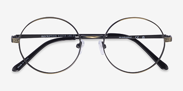 Bronze Inscription -  Vintage Métal Lunettes de vue