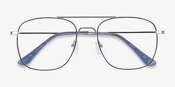 Blue & Silver Perry -  Vintage Métal Lunettes de vue