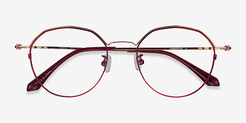 Burgundy  Rose Gold Hills -  Métal Lunettes de vue