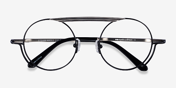 Black Silver Steam -  Metal Eyeglasses